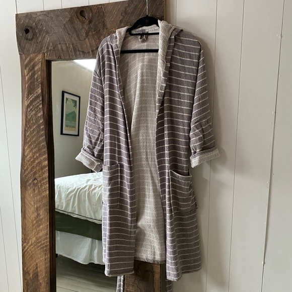 Unisex Pokoloko striped bamboo robe - Picture 2 of 6